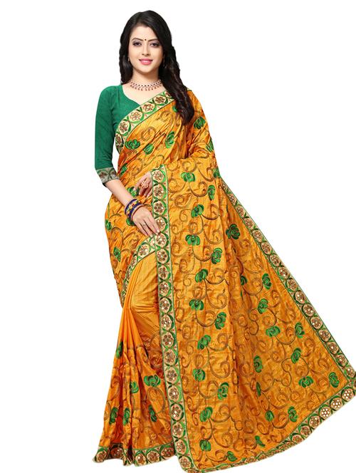 bordered embroidered saree with blouse - 17100494 - Standard Image - 1