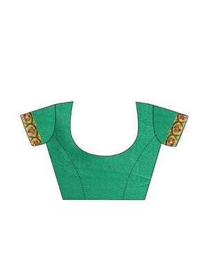 bordered embroidered saree with blouse - 17100494 - Standard Image - 4
