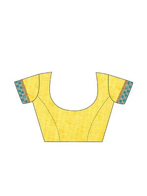 contrast embroidered saree with blouse - 17100524 - Standard Image - 4