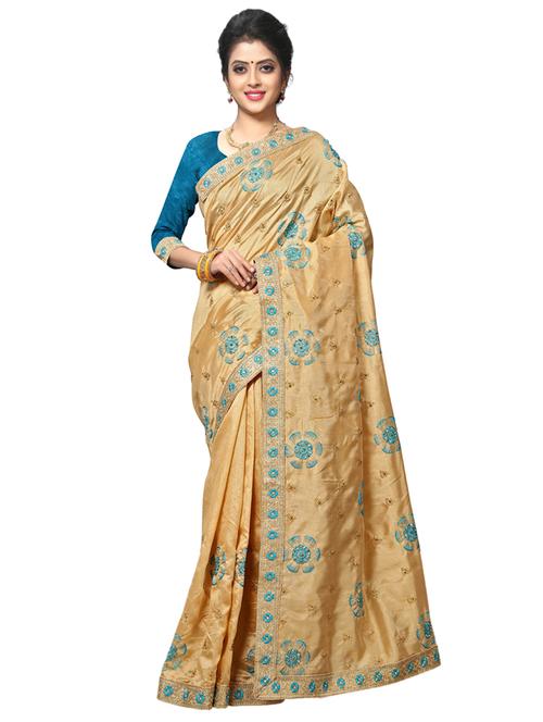 pastel embroidered saree with blouse - 17100532 - Standard Image - 1