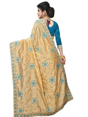 pastel embroidered saree with blouse - 17100532 - Standard Image - 2