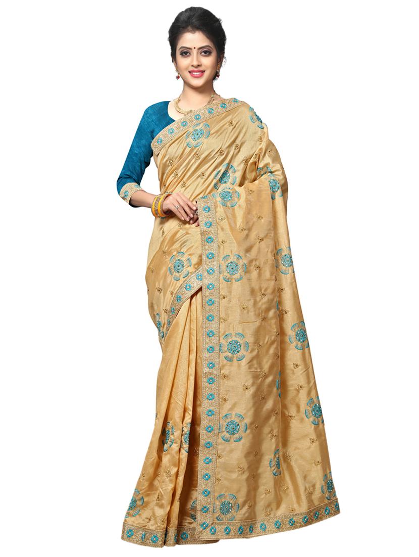 pastel embroidered saree with blouse - 17100532 - Zoom Image - 1