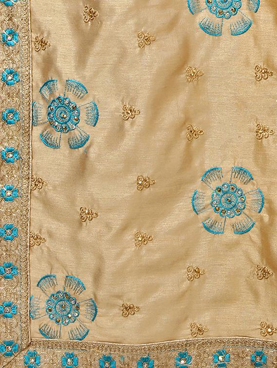 pastel embroidered saree with blouse - 17100532 - Zoom Image - 3