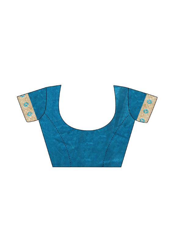 pastel embroidered saree with blouse - 17100532 - Zoom Image - 4