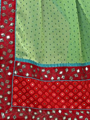 bordered embroidered saree with blouse - 17100533 - Standard Image - 3