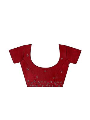 bordered embroidered saree with blouse - 17100534 - Standard Image - 4