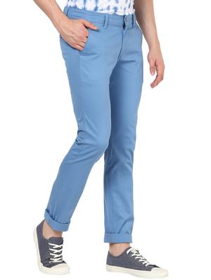light blue solid chinos - 17100733 - Standard Image - 2