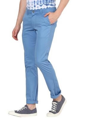 light blue solid chinos - 17100733 - Standard Image - 3