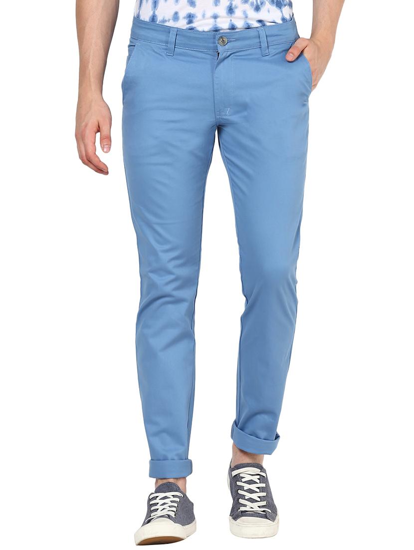 light blue solid chinos - 17100733 - Zoom Image - 1