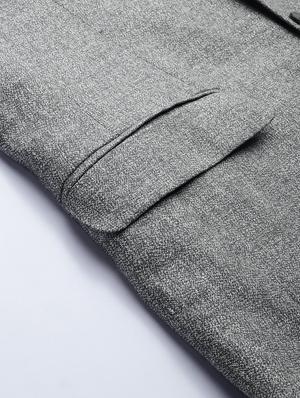 grey solid single breasted casual blazer - 17100819 - Standard Image - 6