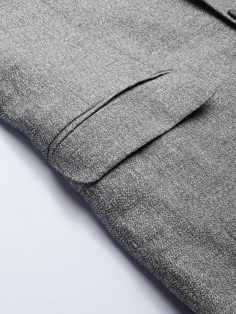 grey solid single breasted casual blazer - 17100819 - Zoom Image - 6