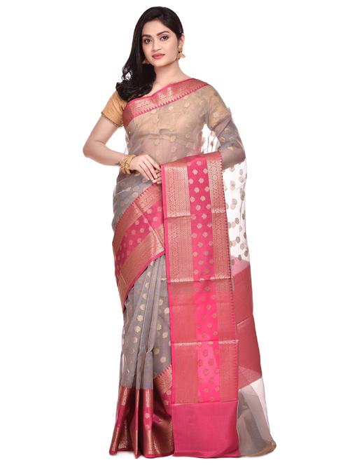 bordered banarasi saree with blouse - 17100917 - Standard Image - 1