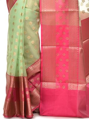 self design banarasi saree with blouse - 17100919 - Standard Image - 3