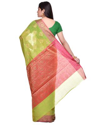 self design banarasi saree with blouse - 17100928 - Standard Image - 2