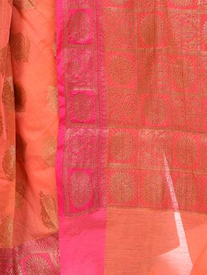 self design banarasi saree with blouse - 17100931 - Standard Image - 3