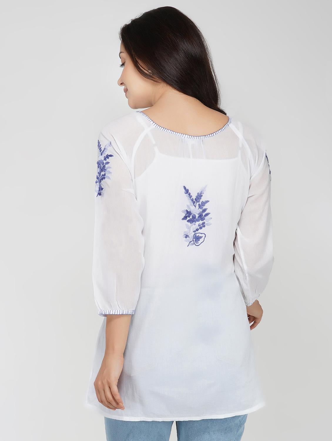 embroidered straight kurti - 17101141 - Zoom Image - 3