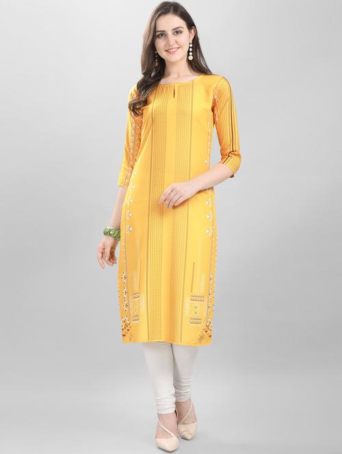 printed straight kurta - 17101278 - Standard Image - 1