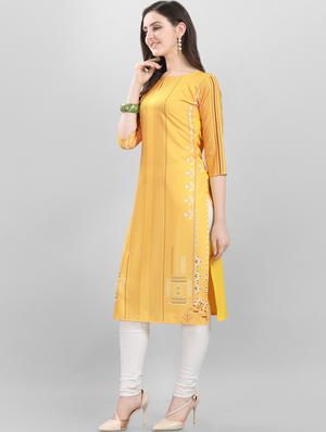 printed straight kurta - 17101278 - Standard Image - 2