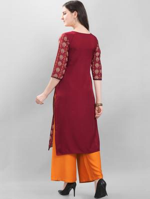 printed straight kurta - 17101306 - Standard Image - 3