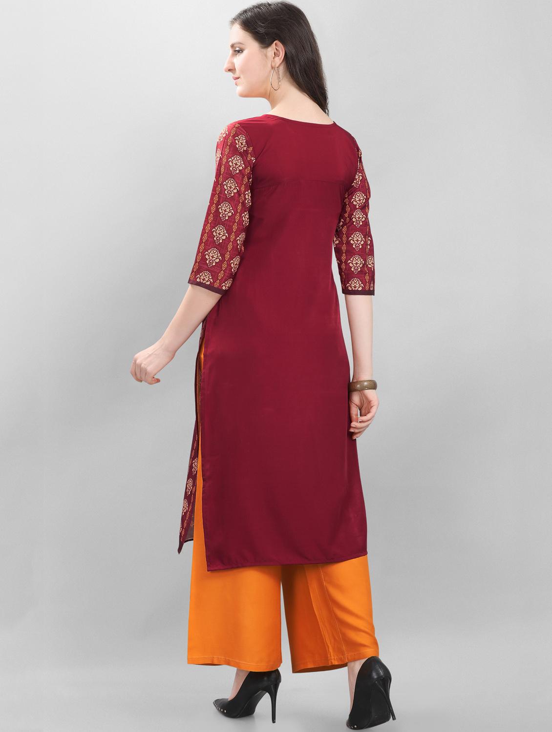 printed straight kurta - 17101306 - Zoom Image - 3