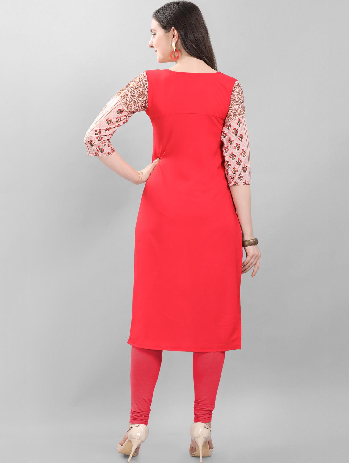 printed straight kurta - 17101310 - Zoom Image - 3