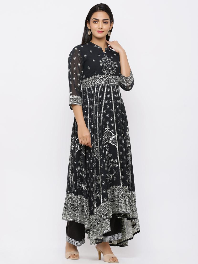 printed kurta palazzo set - 17101822 - Zoom Image - 2