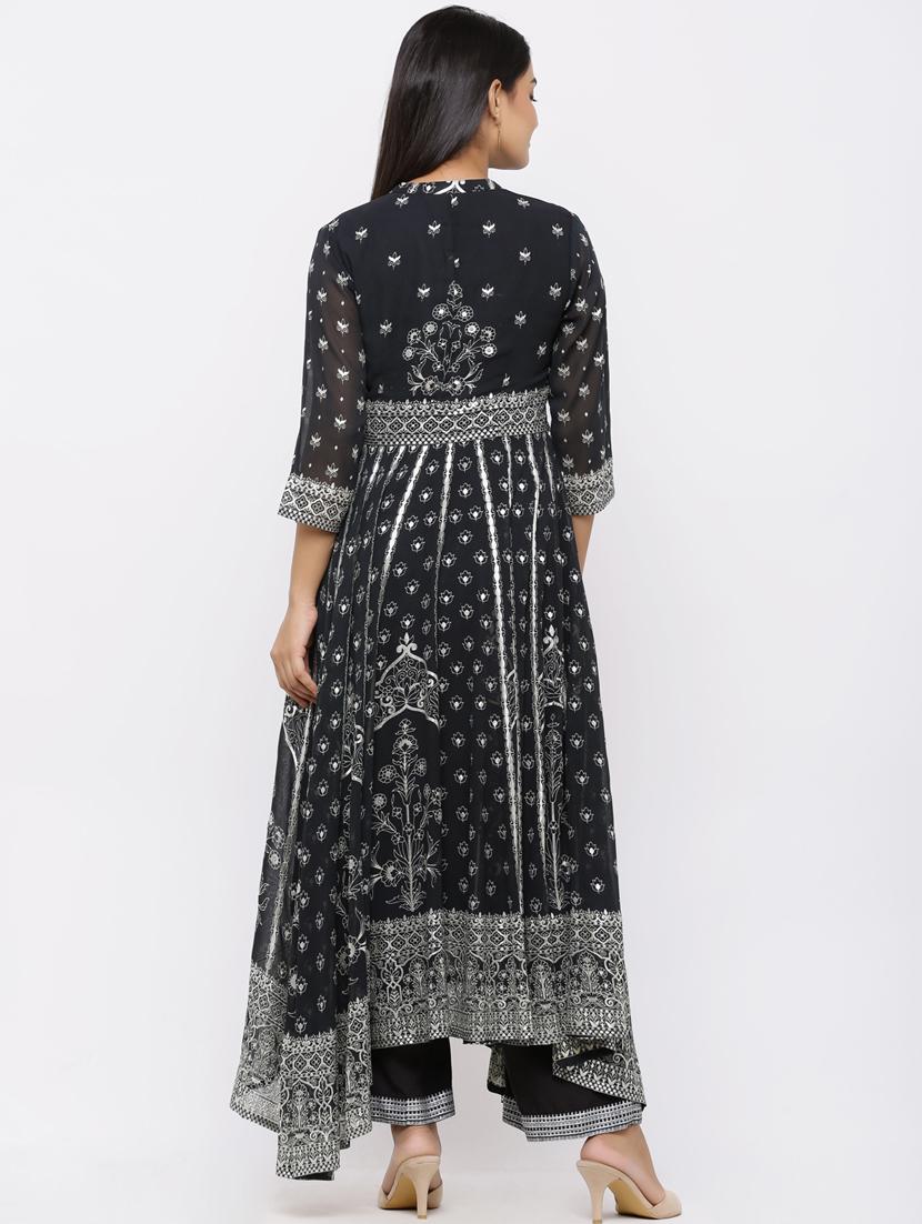 printed kurta palazzo set - 17101822 - Zoom Image - 3