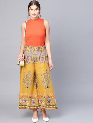 printed flared palazzo - 17101835 - Standard Image - 4