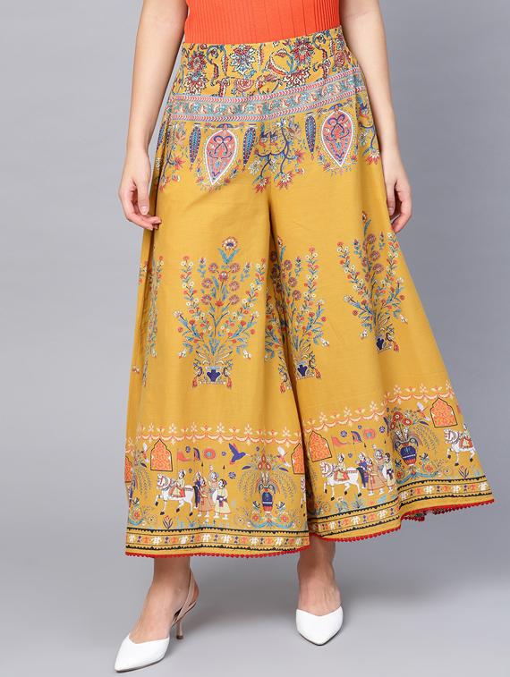printed flared palazzo - 17101835 - Zoom Image - 1