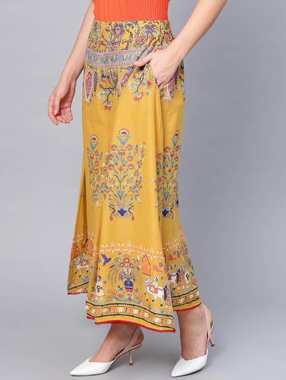 printed flared palazzo - 17101835 - Zoom Image - 2