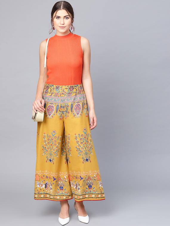 printed flared palazzo - 17101835 - Zoom Image - 4