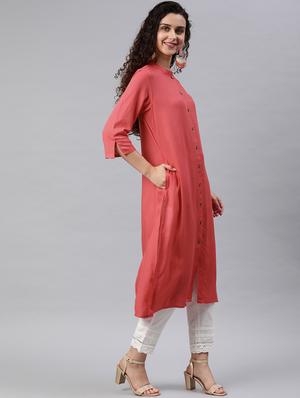 solid straight kurta - 17101851 - Standard Image - 2