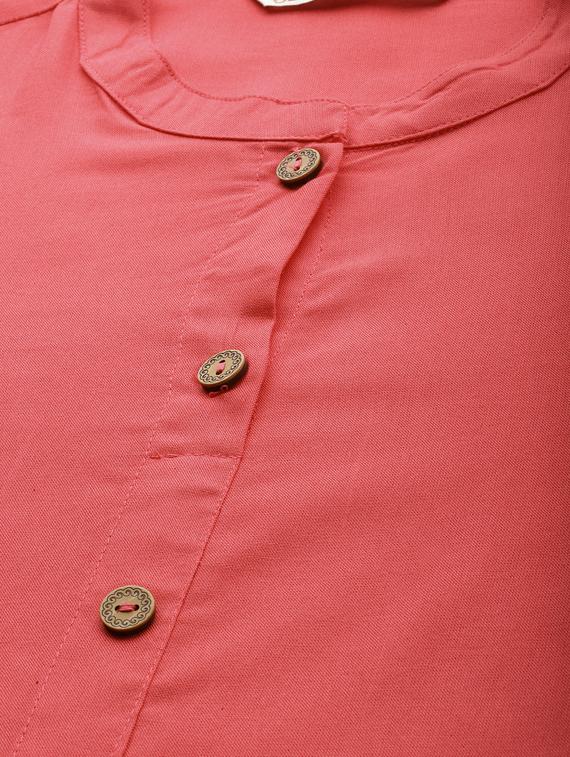 solid straight kurta - 17101851 - Zoom Image - 4