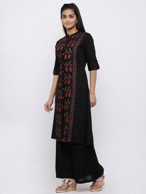 printed a-line kurta - 17101871 - Standard Image - 2