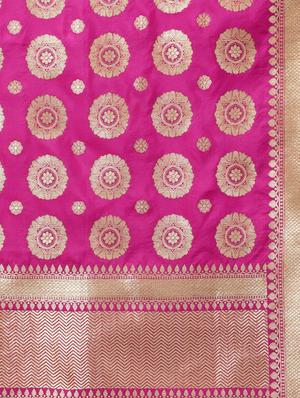 fuchsia art silk banarasi dupatta - 17101893 - Standard Image - 2