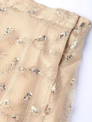 gold net flared lehenga - 17101898 - Standard Image - 5
