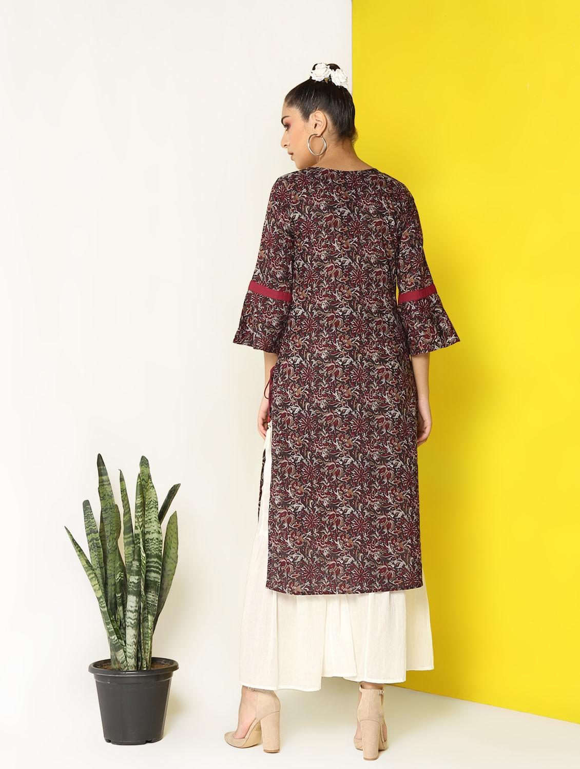 kalamkari straight kurta - 17101916 - Zoom Image - 4