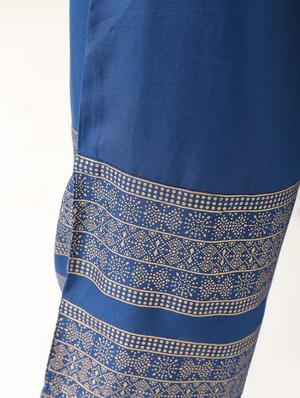 printed straight kurta palazzo set - 17101967 - Standard Image - 5