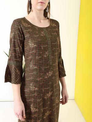 printed straight kurta palazzo set - 17101969 - Standard Image - 4
