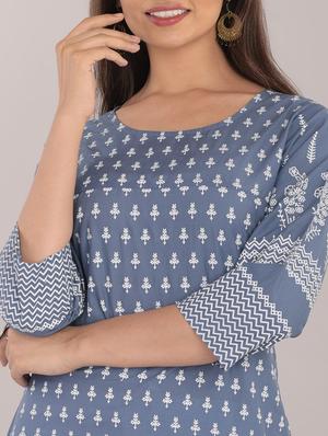 printed straight kurta - 17101973 - Standard Image - 4