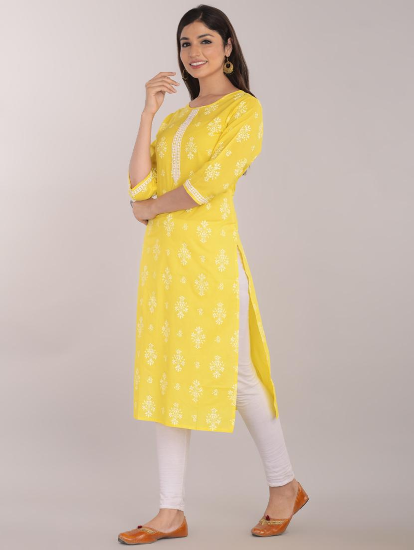 printed straight kurta - 17101977 - Zoom Image - 2