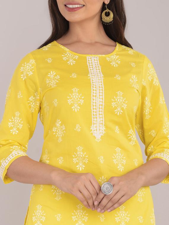 printed straight kurta - 17101977 - Zoom Image - 4