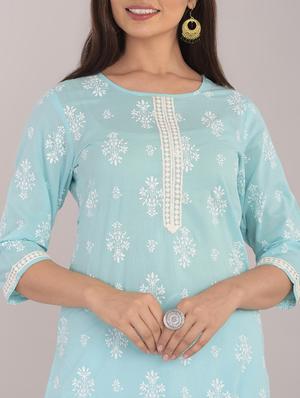 printed straight kurta - 17101978 - Standard Image - 4