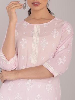 printed straight kurta - 17101980 - Standard Image - 4