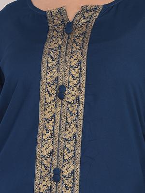 solid straight kurta - 17101981 - Standard Image - 4