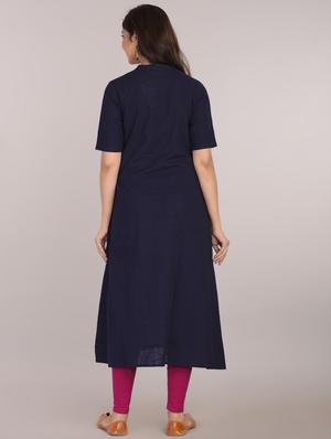 embroidered a-line kurta - 17101985 - Standard Image - 3