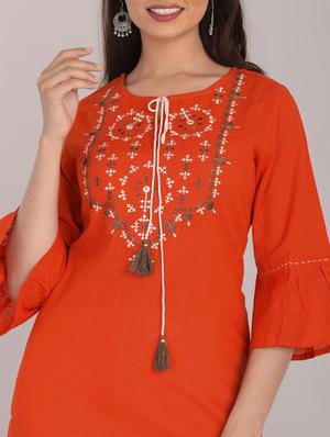 embroidered straight kurta - 17101987 - Standard Image - 4