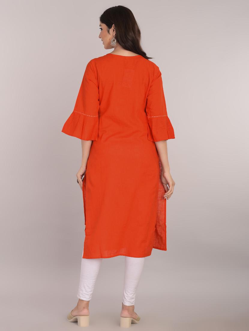 embroidered straight kurta - 17101987 - Zoom Image - 3
