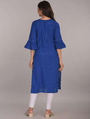 embroidered a-line kurta - 17101988 - Standard Image - 3
