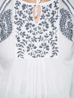 tie up neck chikankari top - 17102208 - Standard Image - 6